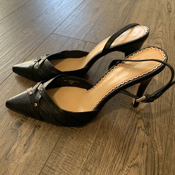 Johnston & Murphy Black Leather Slingback Heel Sz 9.5 - Picture 5 of 10